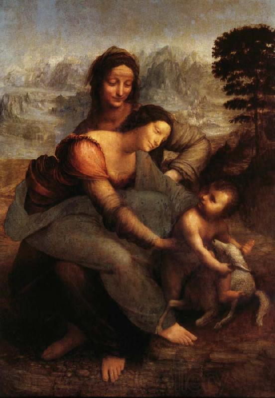 LEONARDO da Vinci La Vierge,l'Enfant Jesus et sainte Anne Spain oil painting art
